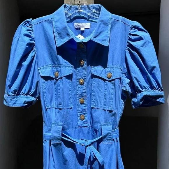 🌻 Derek Lam 10 Crosby Blue Dip Dye Midi Dress size 50 IT or size 14 US - Picture 4 of 13